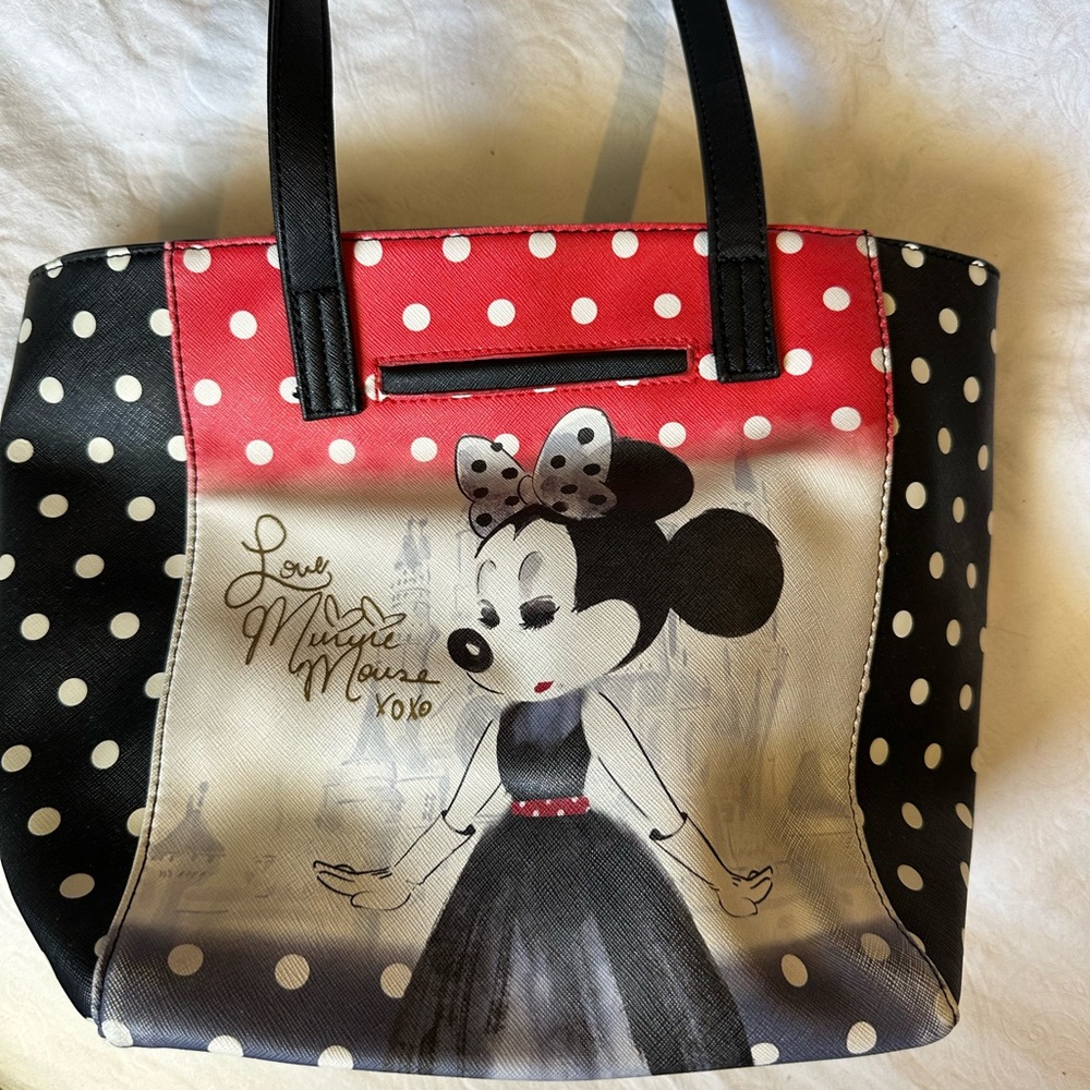 Disney Red and Black Shoulder Bag with Iconic Design
